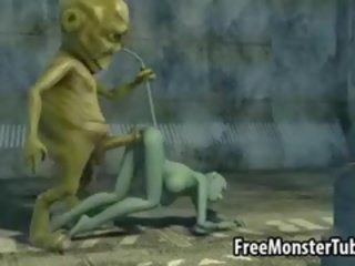 Sexy 3D Cartoon Cat Babe Gets Fucked By An Alien